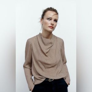 NWT ZARA Houndstooth top